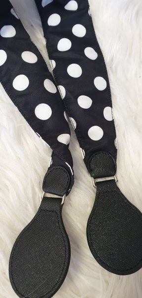 Fekete-fehér pöttyös  65 cm-es designer  fül