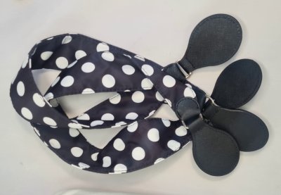 Fekete-fehér pöttyös  65 cm-es designer  fül