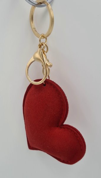 Piros -  ezüst szív dísz 