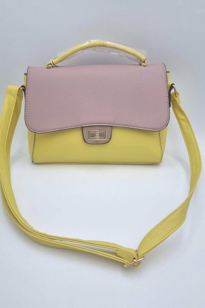 Rózsaszín - citrom oldaltáska 