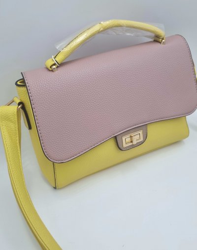 Rózsaszín - citrom oldaltáska 